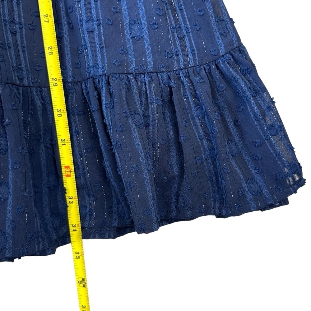 Lulus Mini Dress XS Navy Heartful Romance Navy Striped Smocked Long Sleeve - Picture 7 of 12